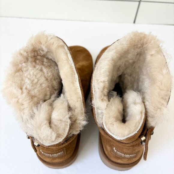 Ugg Kookaburra women's tan boots with strap on back size 7 - Picture 5 of 6